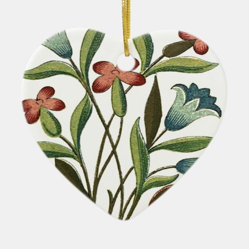 Flowers Floral Wallpaper Art Nouveau Pretty Ceramic Ornament