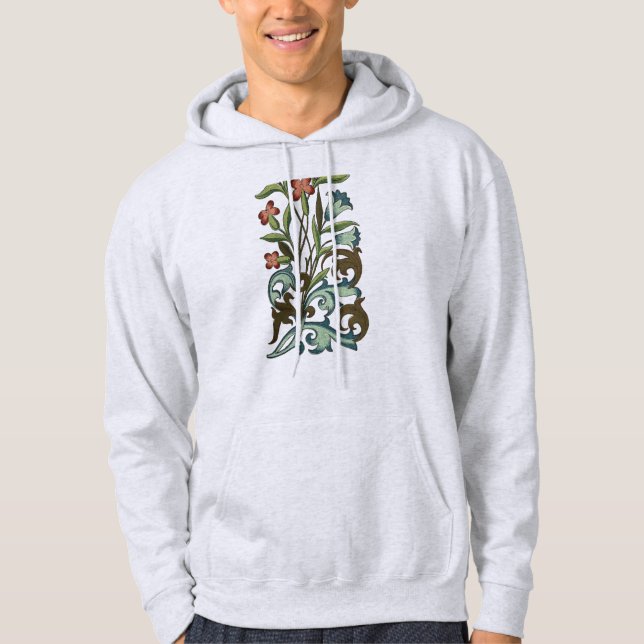 Flowers Floral Wallpaper Art Nouveau Pretty Hoodie (Front)