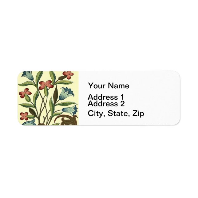 Flowers Floral Wallpaper Art Nouveau Pretty Label (Front)