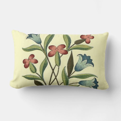 Flowers Floral Wallpaper Art Nouveau Pretty Lumbar Pillow