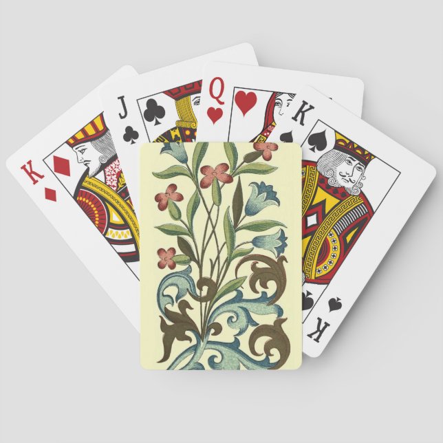 Flowers Floral Wallpaper Art Nouveau Pretty Poker Cards (Back)