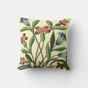 Flowers Floral Wallpaper Art Nouveau Pretty Throw Pillow