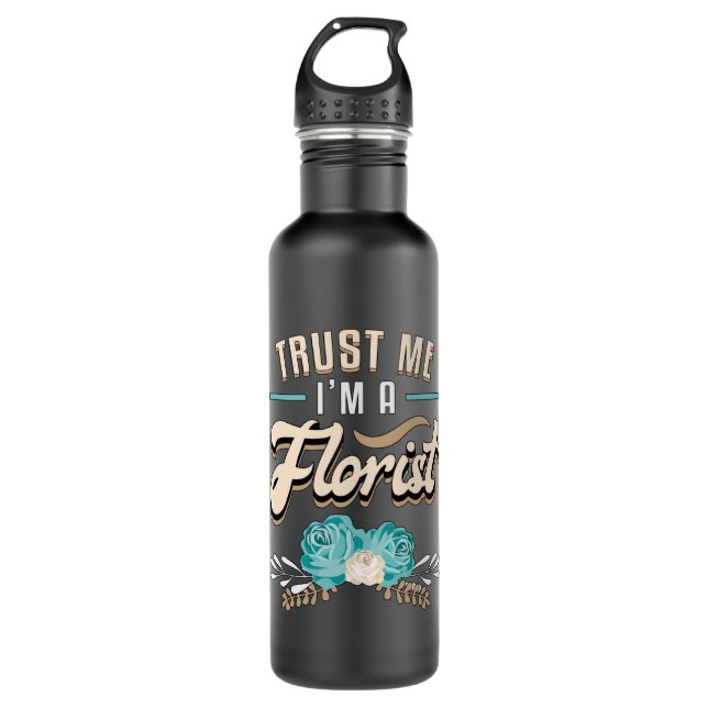 Flowers Florist Gardener Plants Flower Gift Idea Stainless Steel Water Bottle (Front)