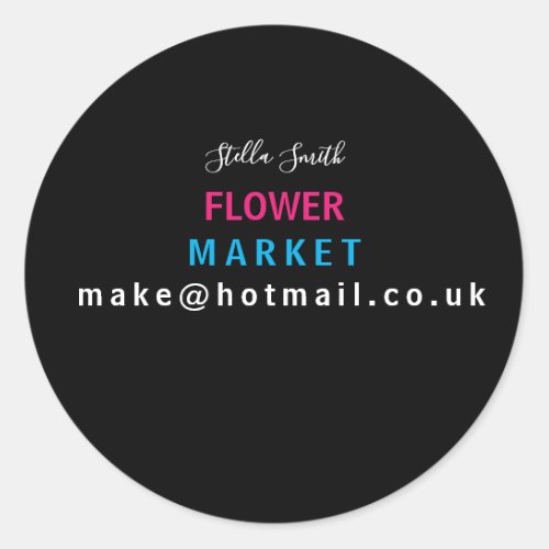 Flowers florist market  designer artist classic round sticker