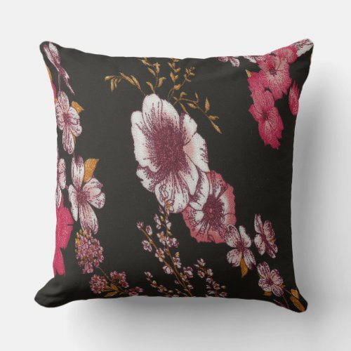 Flowers flowers and more flowers throw pillow