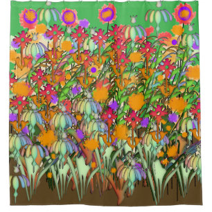 Flowers Flowers Flowers Green Shower Curtain