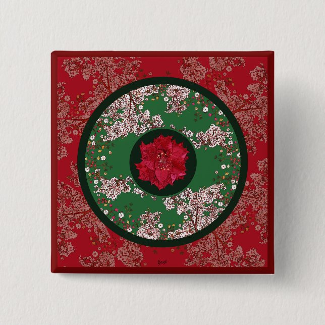 Flowers for Christmas Button (Front)