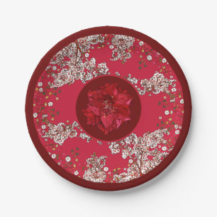 Flowers for Christmas Paper Plates