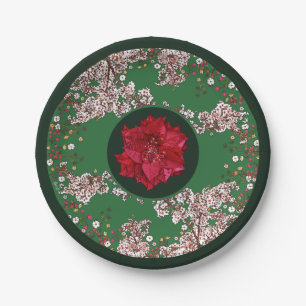 Flowers for Christmas Paper Plates