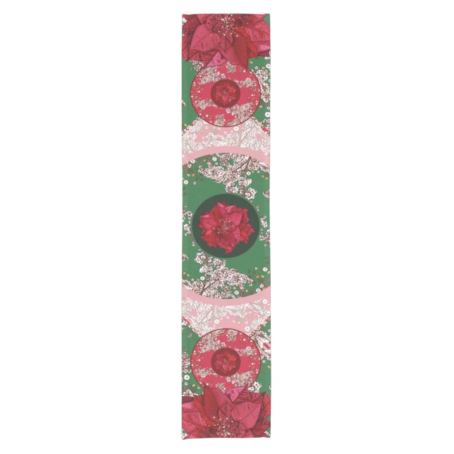 Flowers for Christmas Short Table Runner (Front)
