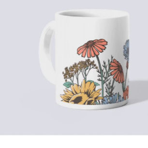  FLOWERS FOR GRAMMY Blues/ Yellows Personalize Coffee Mug