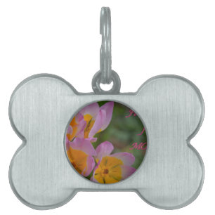 Flowers for Mom Pet Name Tag