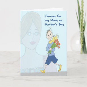 Flowers for Mum on Mother's Day from Young Son Card