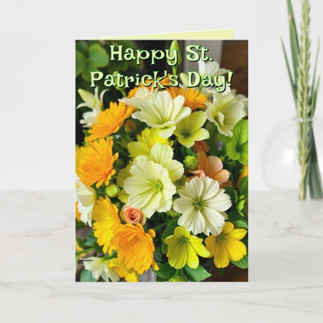 Flowers for St. Patrick's Day Holiday Card (Front)