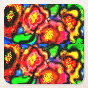 Flowers for summer mug beverage pitcher pillar ca square paper coaster