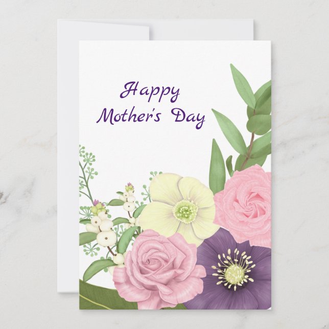 Flowers For You Flat Holiday Card (Front)