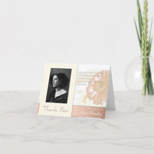 Flowers Frame Photo Sympathy Thank You and poem Card