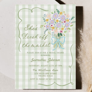 Flowers Fresh Off the Market Bridal Shower Invitation