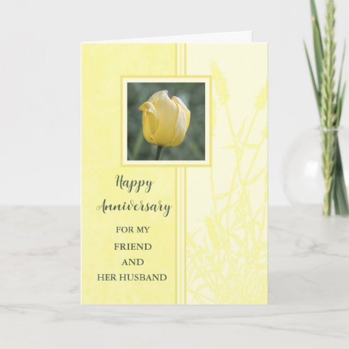 Flowers Friend and Her Husband Anniversary Card