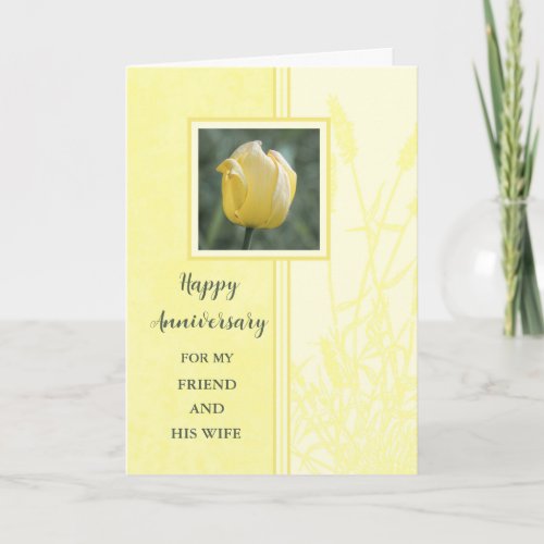 Flowers Friend and His Wife Anniversary Card