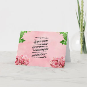 Flowers - friend poem card