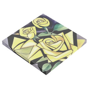 Flowers From A Friend Geometric Yellow Roses Gallery Wrap