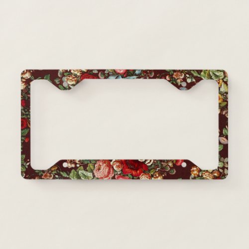 Flowers from Industrial arts of the19th Century License Plate Frame