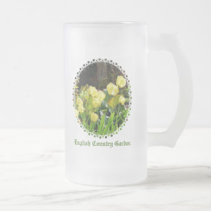 FLOWERS FROSTED GLASS BEER MUG