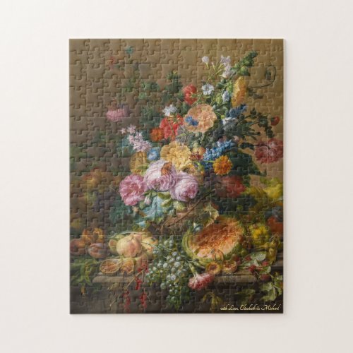 Flowers  Fruits Vintage Painting Family Kids Art Jigsaw Puzzle
