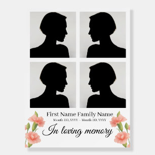 Flowers funeral welcome sign bord collage