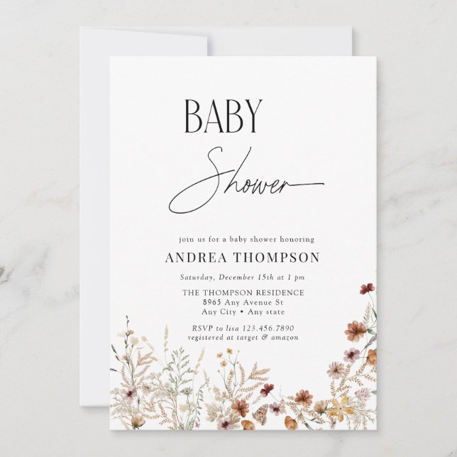 Flowers Garden Baby Shower Invitation (Front)