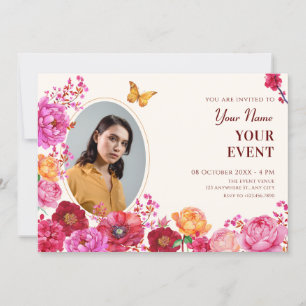 Flowers garden bloom spring photo  invitation
