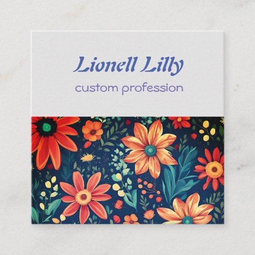 Flowers Garden Magic Square Business Card