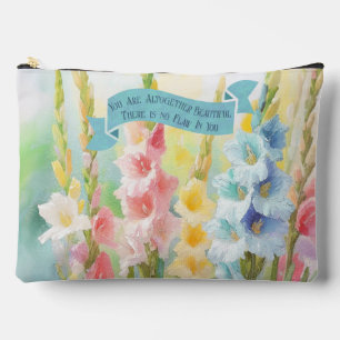Flowers Garden Painting,Bible Quote,Travel  Accessory Pouch