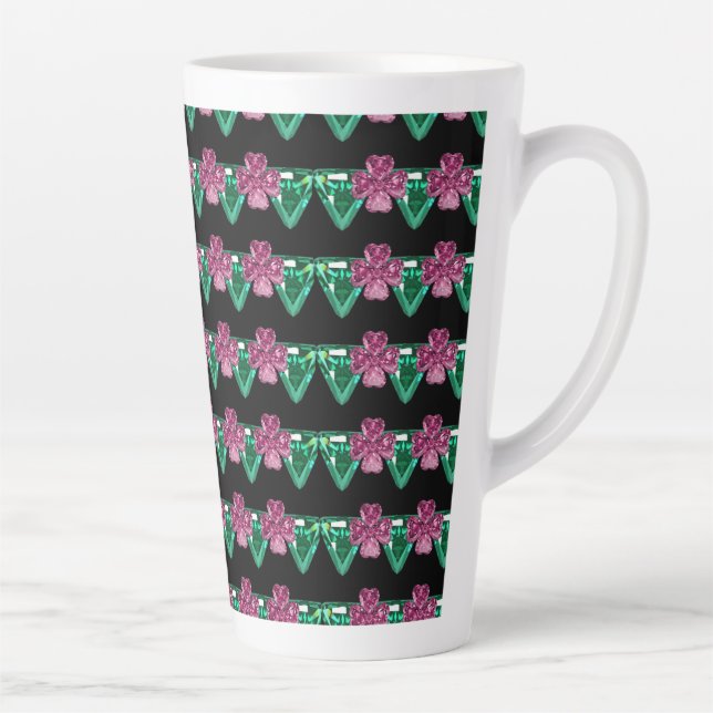 flowers gemstones  latte mug (Right)
