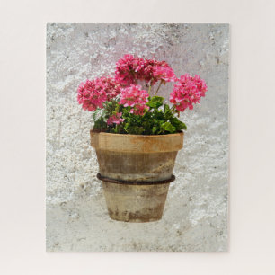 Flowers Geranium In Flower in Pot Jigsaw Puzzle
