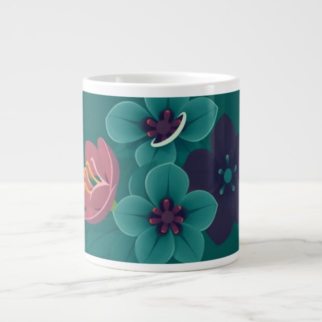 Flowers Giant Coffee Mug (Front)
