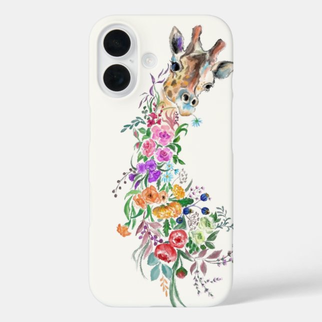 Flowers Giraffe iPhone Case (Back)