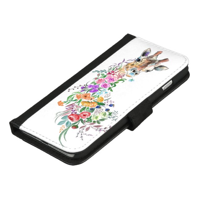 Flowers Giraffe iPhone Wallet Case (Bottom)