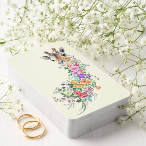 Flowers Giraffe Playing Cards