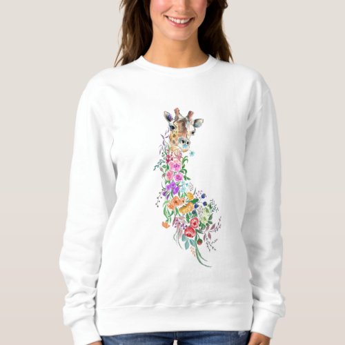 Flowers Giraffe Sweatshirt