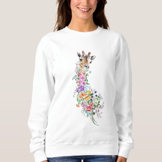 Flowers Giraffe Sweatshirt (Front)