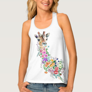 Flowers Giraffe Tank Top