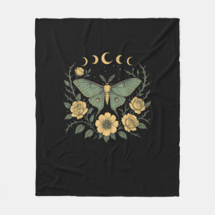 Flowers Goblincore Moth And Butterfly Cottagecore  Fleece Blanket
