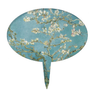 Flowers Gogh Branches Almond Blossoms Nature Cake Topper