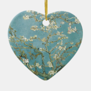 Flowers Gogh Branches Almond Blossoms Nature Ceramic Ornament