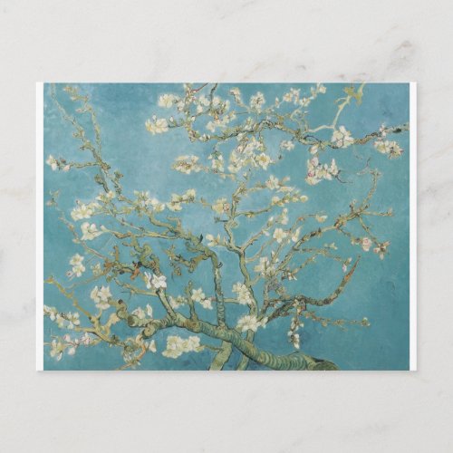 Flowers Gogh Branches Almond Blossoms Nature Postcard