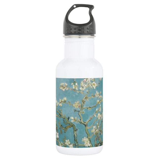 Flowers Gogh Branches Almond Blossoms Nature Water Bottle (Front)