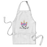 Flowers Gold Magical Unicorn Girls Adult Apron