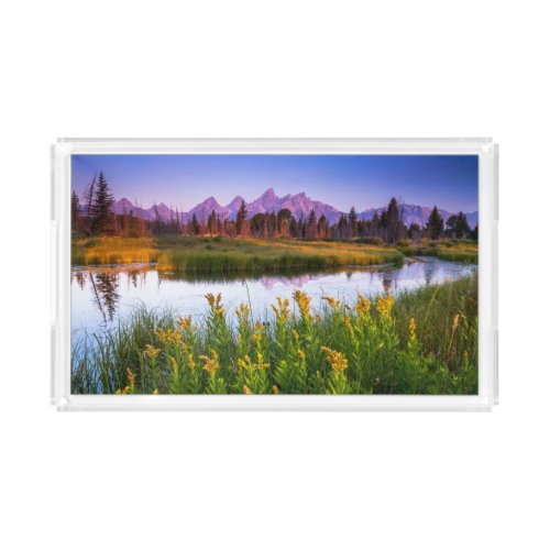 Flowers  Grand Teton National Park Wyoming Acrylic Tray